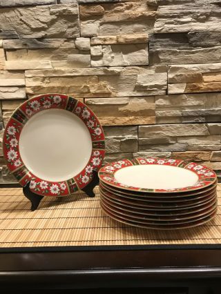 Kobe Japan Classic Traditions Christmas Charlton Hall China - 10 Dinner Plates