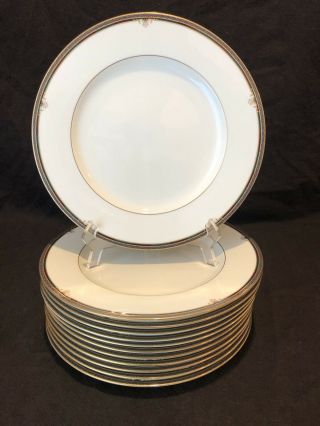 Noritake Lady Quentin 7430 Dinner Plates Set Of 12 10 5/8 " Diameter