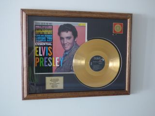 Elvis Presley Gold Plated Framed Record Album Essential Elvis - The First Movies