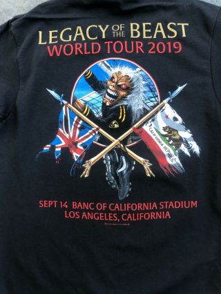 Iron Maiden Los Angeles Event 2XL Shirt Legacy Of Beast LA.  California Exclusive 3