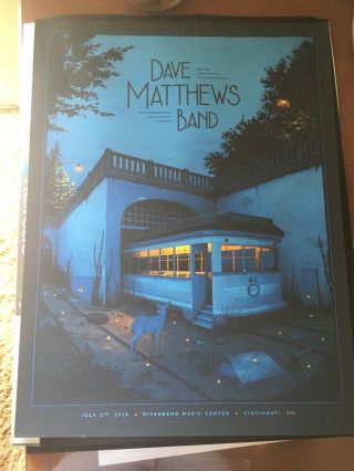 Dave Matthews Band Poster 7/2/19 Ed Riverbend Moegly Cincinnati Ohio