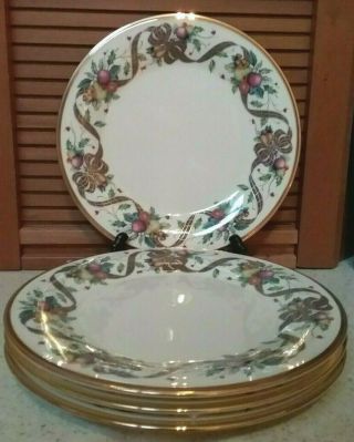 Set Of 4 Holiday Tartan Dinner Plates Lenox With Tags 4