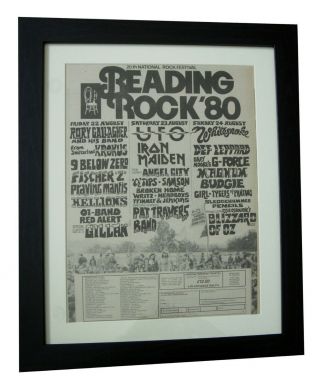 Reading Festival,  Rock 1980,  Poster,  Ad,  Framed,  Express Global Ship,  Tickets