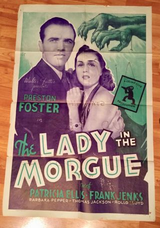 1938 - Lady In The Morgue - Crime Club - Movie Poster 27x41 1 Sheet