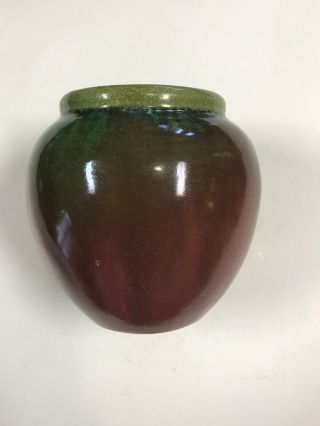 Fulper Art Pottery Vase Green And Blue Over Purple