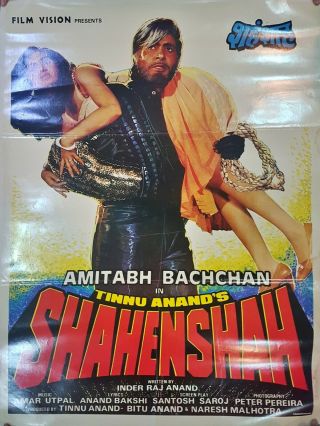 Rare Bollywood Poster,  Amitabh Bachchan,  Shahenshah,  1988,  India
