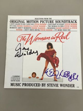 Gene Wilder Kelly Lebrock The Woman In Red Dual Hand - Signed Cd Cover