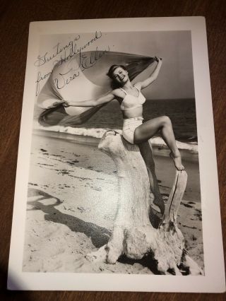 Vera - Ellen Rare Early Autographed 5x7 Pin - Up Photo 1940s