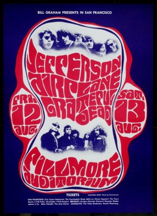 Bg 23 Grateful Dead Jefferson Airplane Wes Wilson 1966 Fillmore Concert Poster