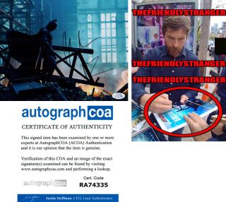 Christian Bale Signed " The Dark Knight " 8x10 Photo B - Exact Proof - Batman Acoa