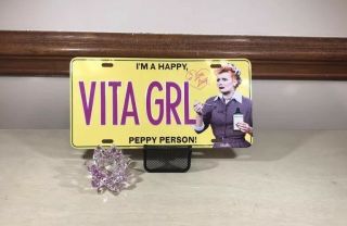 Novelty Peppy Person I Love Lucy License Fun Plate Vita - Girl Lucille Ball