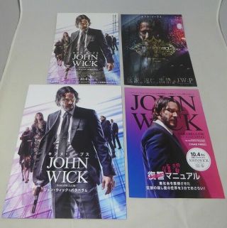 John Wick Chapter 3 Parabellum Japanese Movie Program With 3 Flyers F/s