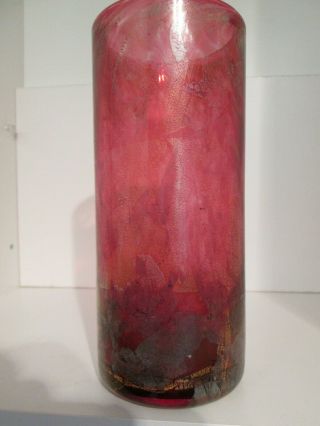 1979 HUGE RARE Isle of Wight Studio Glass Azurene Pink Vase Michael Harris 4