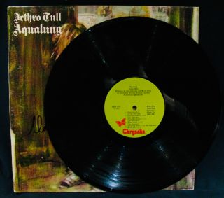 JETHRO TULL Autographed AQUALUNG Album By Ian Anderson & Martin Barre CHRYSALIS 2