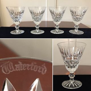 Set Of 4 Vintage Waterford Crystal Maeve Tramore 8 Oz Water Wine Glasses Goblets