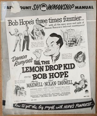 The Lemon Drop Kid,  Bob Hope,  Marilyn Maxwell,  1951,  Pressbook 517