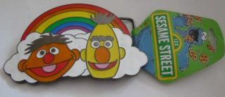Mwt,  Bert And Ernie,  Sesame Street Rainbow Metal Belt Buckle