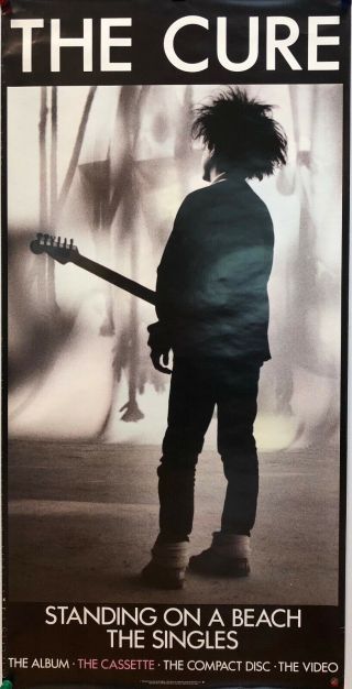 The Cure Standing On A Beach The Singles Very Rare Banner Type Promo Poster 1986