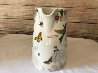 Vintage Portmeirion Botanical Garden Hummingbird Rare Water Pitcher Jug Ceramic 2