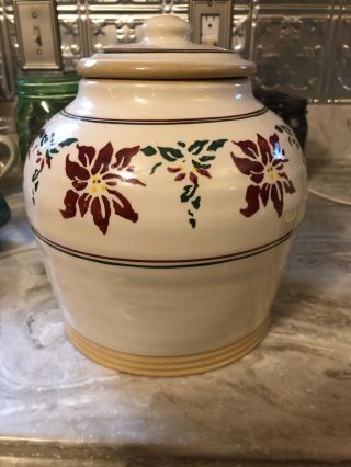 Nicholas Mosse Poinsettia Pattern Canister Retired