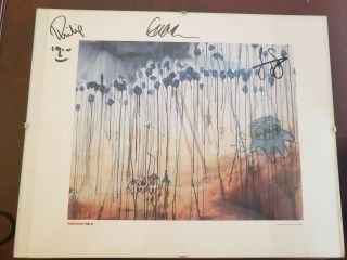 Stanley Donwood Radiohead Litho 1 2000 Kid A - Promo Signed 3 Members No Thom
