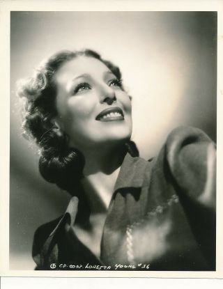 Loretta Young Stunning Vintage 1940 Schafer Dbw Portrait Photo