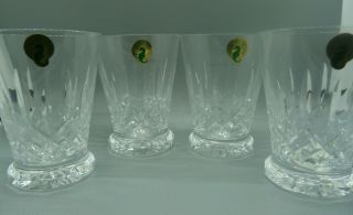 Waterford Crystal Lismore Footed Tumbler Old Fashioned Glasses Set Four