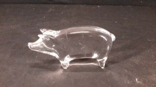 Baccarat France Glass Crystal Large Animal Pig Figurine Paperweight (jh3)