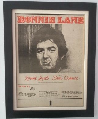 Ronnie Lane Slim Chance Uk Tour 1975 Poster Ad Framed Fast Ship