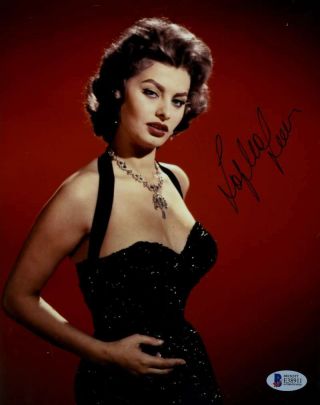 Sophia Loren Bas Beckett Autograph 8x10 Photo Hand Signed 2