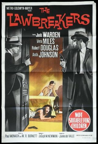 The Law Breakers Rare One Sheet Movie Poster Jack Warden Vera Miles