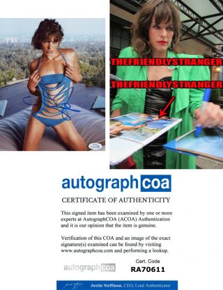 Milla Jovovich Signed Autographed 8x10 Photo D Exact Proof - Sexy Bikini Acoa