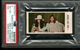 1970 John Lennon/yoko Ono Psa 4 Lyons Maid Pop Scene With Pop Token 25 Rare