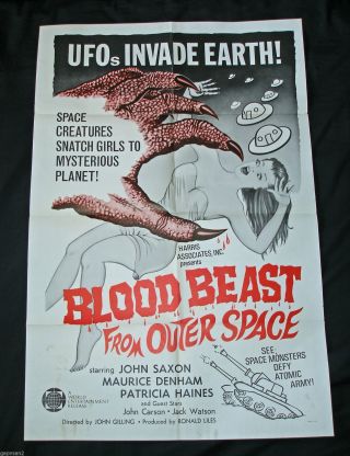 Blood Beast From Outer Space 1965 1 Sheet 27 " X40 " Movie Poster Ufos