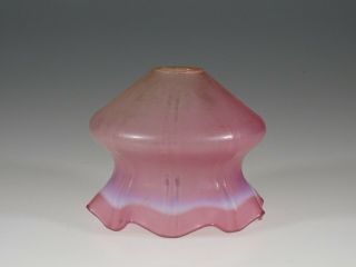 Vintage English Stourbridge Glass Cranberry Opalescent Lamp Shade C.  1890