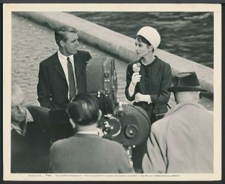 1963 Photo Audrey Hepburn & Cary Grant Behind The Camera On The Set