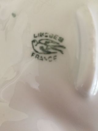 Vintage LRL L.  R.  L.  Limoges France Oyster Plate White Porcelain Gold Trim 7