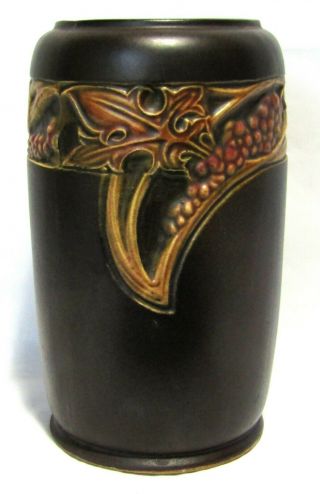 Roseville Art Pottery Brown Rosecraft Vintage Vase,  275 - 6 "