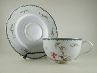 Si Kiang By Raynaud Porcelain Breakfast Cup & Saucer Small Hairline