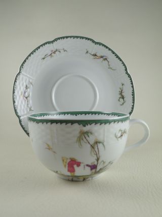 SI KIANG by RAYNAUD Porcelain Breakfast Cup & Saucer Small Hairline 6