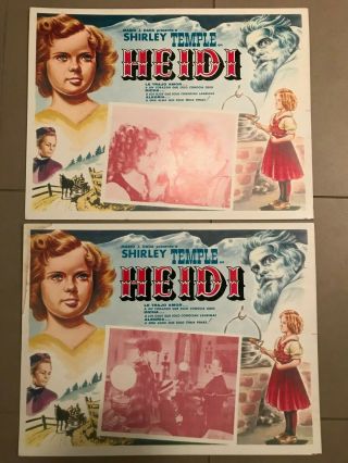 2 Mexican Lobby Cards 12.  5x17: Heidi (1937) Shirley Temple,  Jean Hersholt