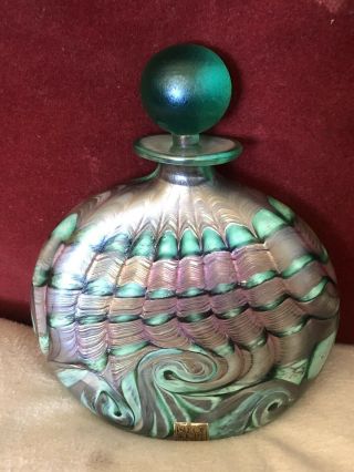 Isle Of Wight Studio Glass Perfume Bottle A Iridescent Example