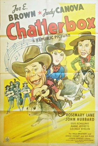 Chatterbox (1943) Joe E.  Brown & Judy Canova Stunning Orig 27x41 1 - Sheet