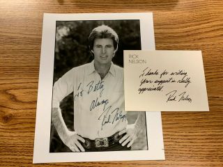 Rick Nelson - Autographed/signed 8x10 Photo - Singer
