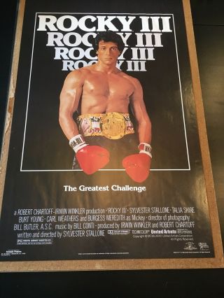Rocky Iii Movie Poster 34x22 Sylvester Stallone 1982 Scorpio Great