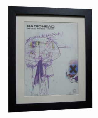 Radiohead,  Paranoid Android,  Poster,  Ad,  Rare 1997,  Framed,  Fast Global Ship,