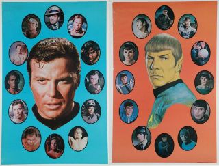 Two 1982 Star Trek Posters Spock And Capt.  Kirk 21.  5 X 34