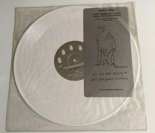 John Lennon 12” Promo Rare Happy Xmas (war Is Over) White Vinyl