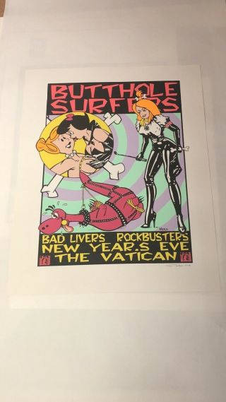 Butthole Surfers Frank Kozik Poster Signed Years Eve The Vatican