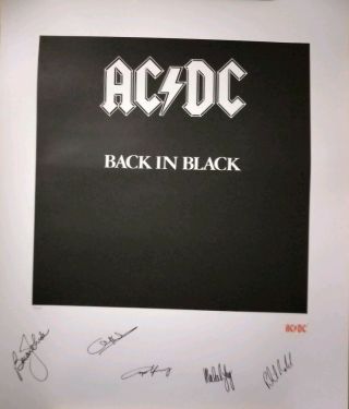 Acdc Back In Black Lithograph 361/500